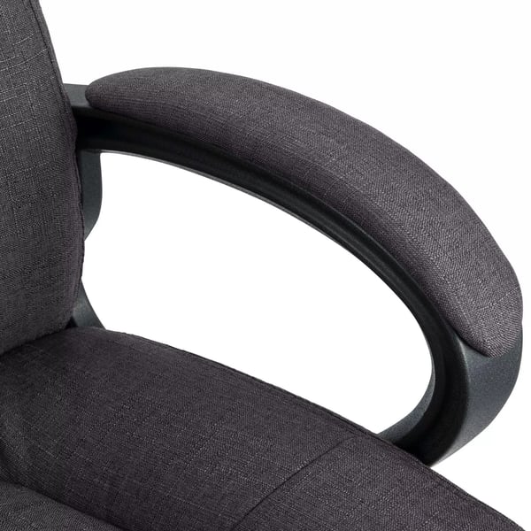 XL Sparta stofkontorstol - sort, plaststativ, ergonomisk, højdejusterbar, drejehjul