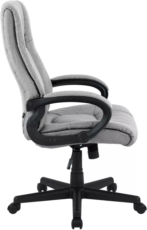 XL Sparta grå stof kontorstol med plaststativ, højdejusterbar, ergonomisk design