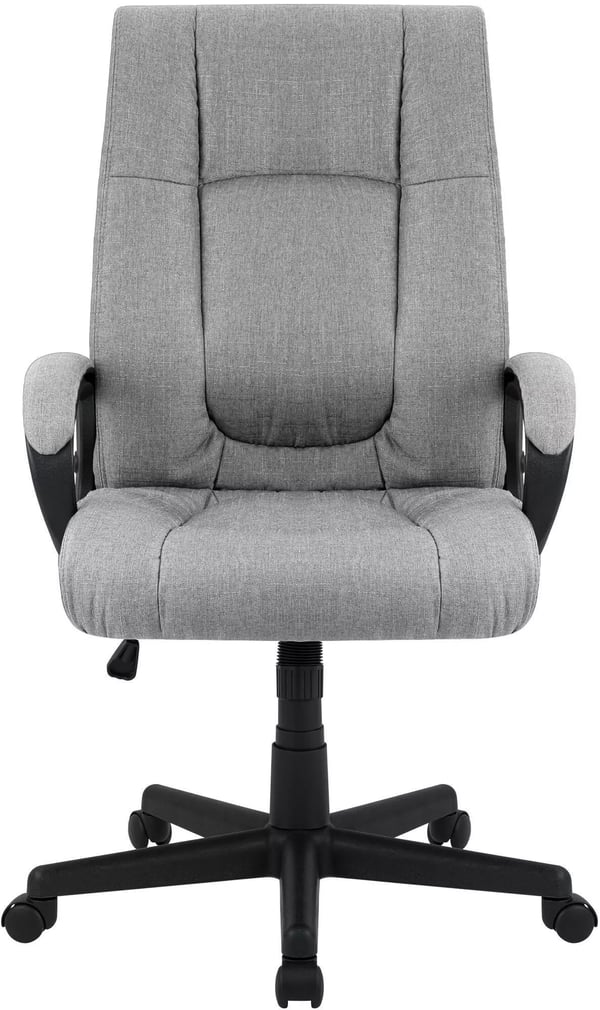 XL Sparta grå stof kontorstol med plaststativ, højdejusterbar, ergonomisk design