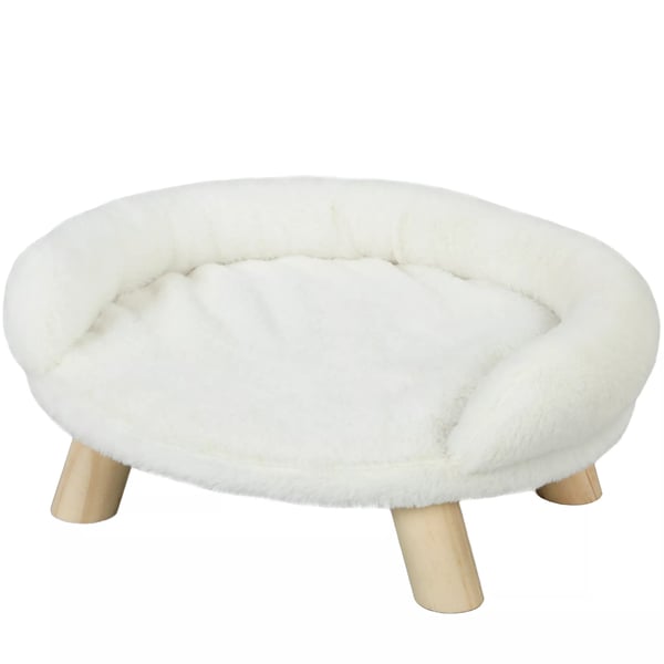 PawHut Lemmikkisohva Koiralle ja Kissalle, Männynpuujalat, Flanelli, Kermainen 47x40x20cm PawHut Lemmikkisohva Koiralle ja Kissalle, Männynpuujalat, Flanelli, Kermainen 47x40x20cm