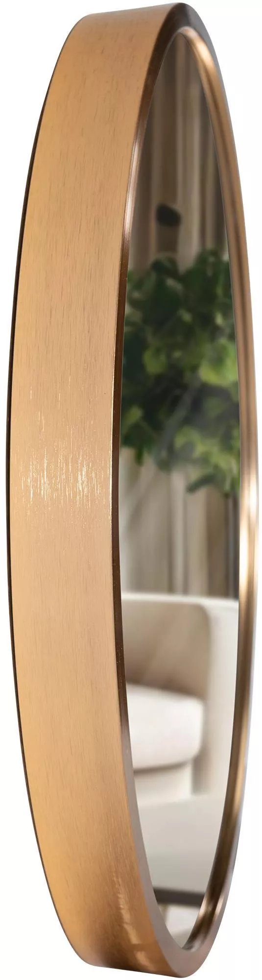Elsie S Vægspejl - Guldmatteret Metalramme, 30 cm Diameter