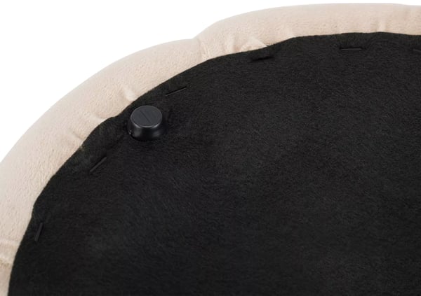 Drancy Cremefarvet Fløjlsskammel med Træramme - Elegant Chesterfield Design, Fodskammel eller Sidebord