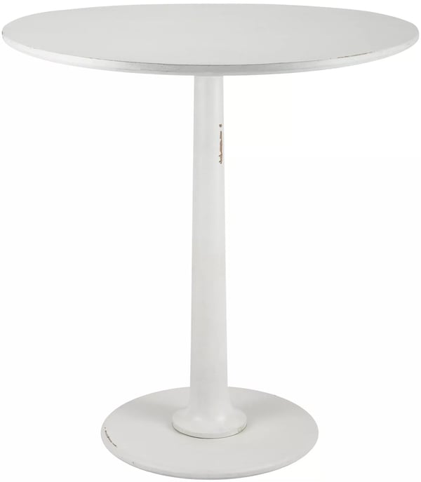 Morristown Antikhvidt Træ Sidebord, Rundt Accentbord til Stuen, Delvist Samlet, 70 x 70 x 77 cm