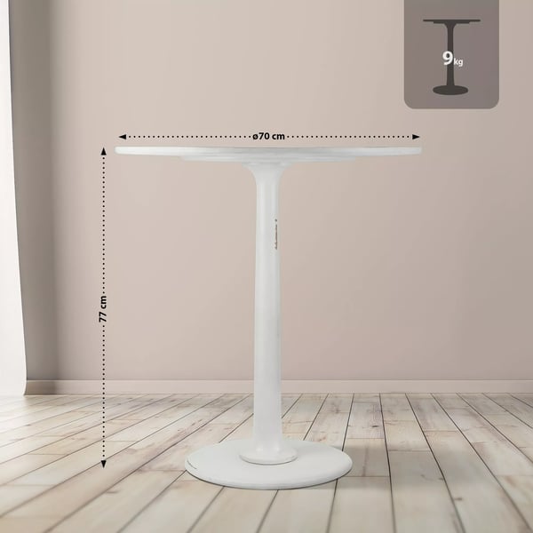 Morristown Antikhvidt Træ Sidebord, Rundt Accentbord til Stuen, Delvist Samlet, 70 x 70 x 77 cm