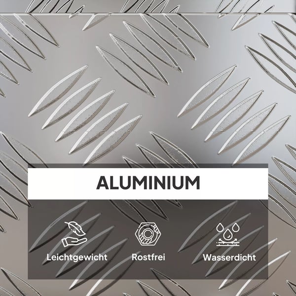 HOMCOM værktøjskasse opbevaringskasse i aluminium med lås og nøgler 50 x 15,5 x 20,5 cm