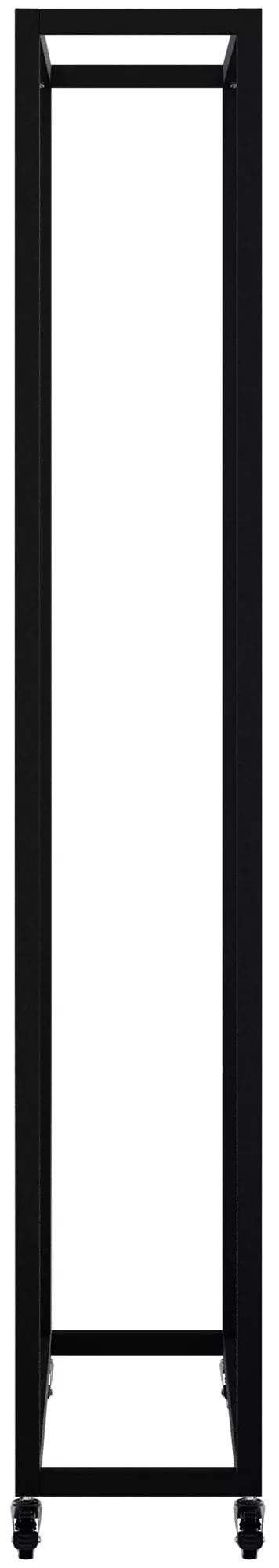 Hilta Brændestativ med Hjul - Sort Metal, 25x80x150 cm