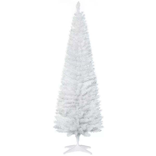 HOMCOM Kunstigt juletræ, 390 grene, Hvid, Ø 55 x H 180 cm
