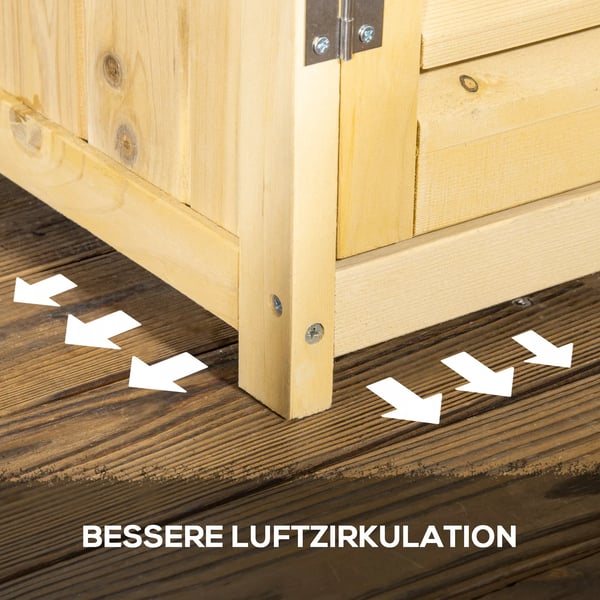 Træ redskabsskur m. asfalt tag, 4 rum, natur, 87x46,5x160cm