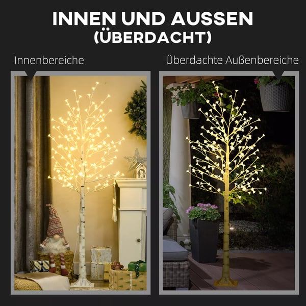 LED-puu, valopuu, kirsikkapuu 180 LEDillä, 3 kirkkaustasoa, 180 cm puunvalo, tekokuusi valaistuksella, joulukoristelu, joulukoriste
