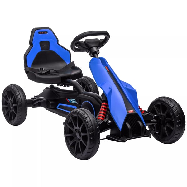 HOMCOM Gokart til børn - Blå, Justerbart Sæde, Pedalbil med Håndbremse, Plastik & Metal, 3-8 år HOMCOM Gokart til børn - Blå, Justerbart Sæde, Pedalbil med Håndbremse, Plastik & Metal, 3-8 år