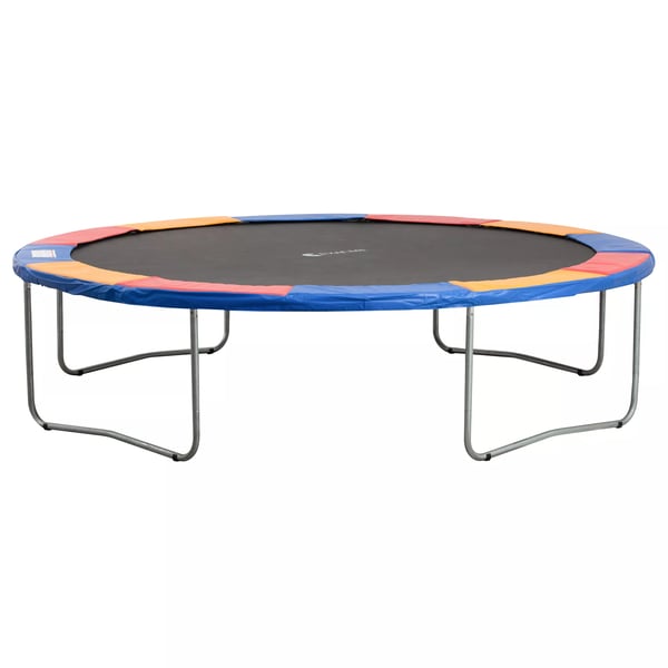 HOMCOM trampolins tilbehørssæt til kantpolstring og sikkerhedsnet, Ø 366 cm, PVC/PE, rød/gul/blå