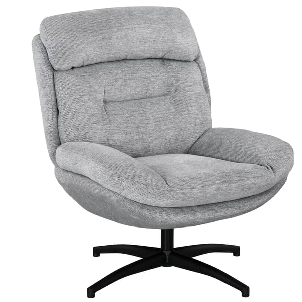 HOMCOM Drejestol, Chenille Loungestol, Vandafvisende, Polstret, 360 Rotation, Grå, Polyester