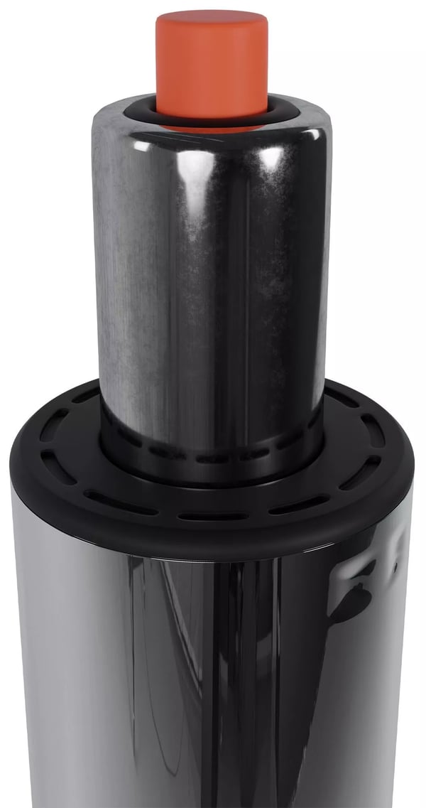 Gasfjeder i krommetal til kontorstol - 4,2 cm akseldiameter, 150 kg kapacitet