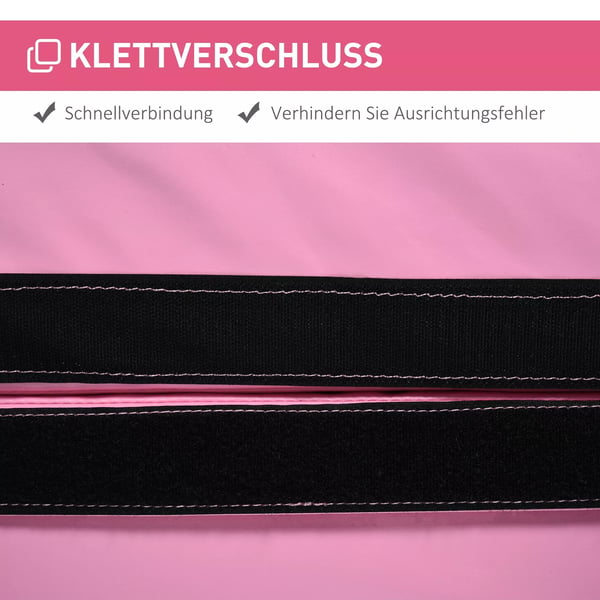 HOMCOM 5 cm tyk rund polermåtte i plastik, gymnastik, yoga, rosa L: 150 cm