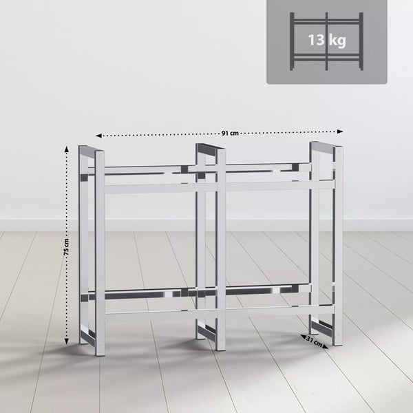 Pinottava metallinen juomalaatikkoteline kromilla, 4 kpl