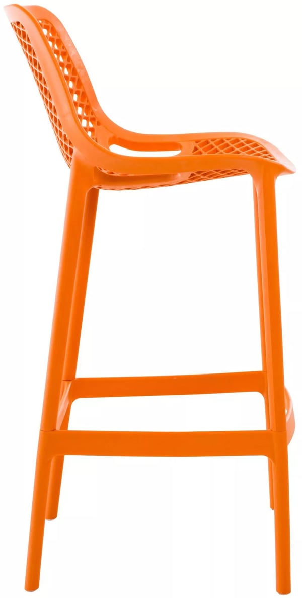 Orange Plastik Air Barstol - UV-resistent, Vejrbestandigt Udendørs/Indendørs Møbel, 160 kg Kapacitet