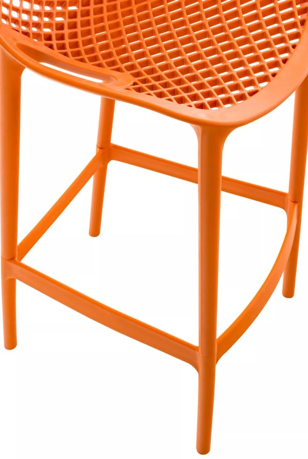 Orange Plastik Air Barstol - UV-resistent, Vejrbestandigt Udendørs/Indendørs Møbel, 160 kg Kapacitet