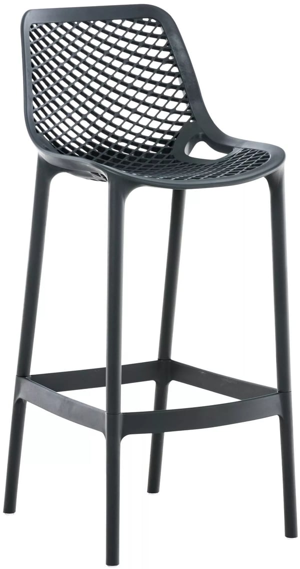 Air Utomhus Barstol - Mörkgrå UV-beständig Polypropen, Väderbeständig för Uteplats/Trädgård, Inomhus/Utomhusbruk, Max Last 160 kg, 53x45x105cm