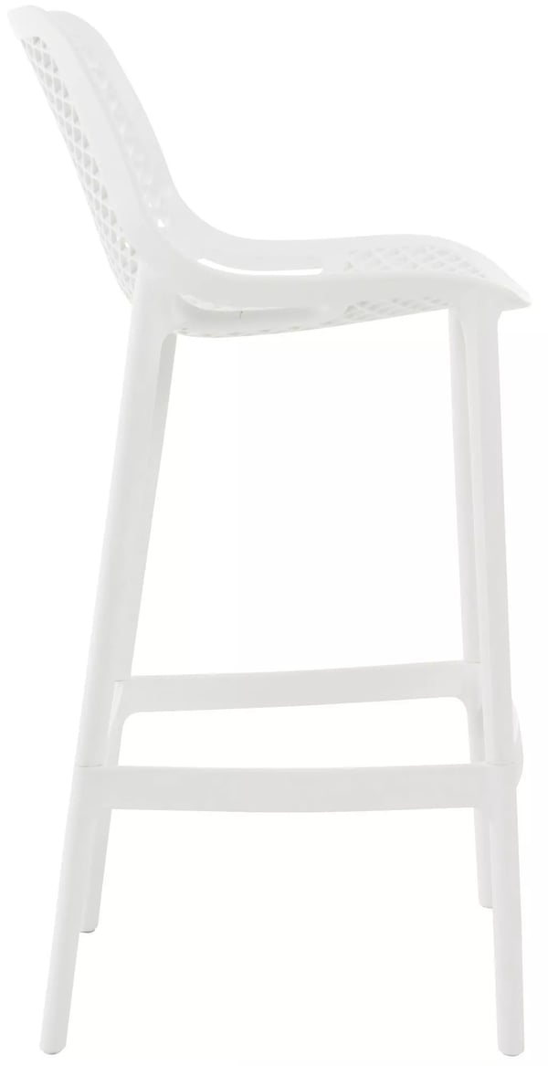 Air Barstol - Hvid Plastik Udendørs Have Terrasse Altan Skammel, UV-resistent, 160 kg Bæreevne