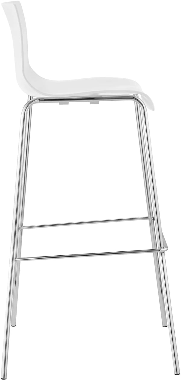 Baarijakkara Hoover, valkoinen muovi-istuin, metallirunko