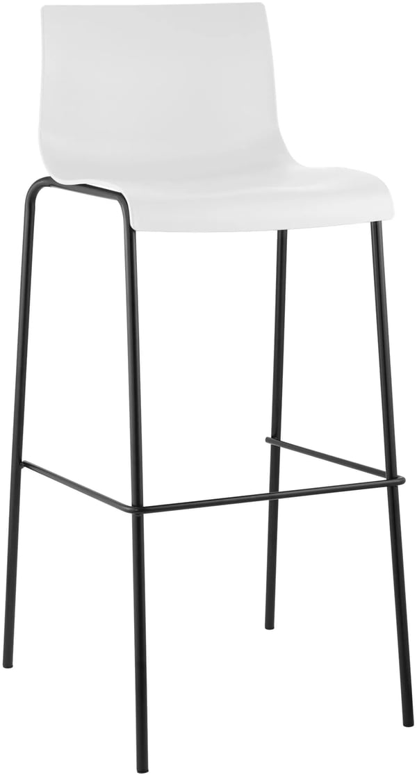 Hoover Barstol - Vit Plast sits, Robust Svart Metallram, Ergonomisk Design för Kök & Bar
