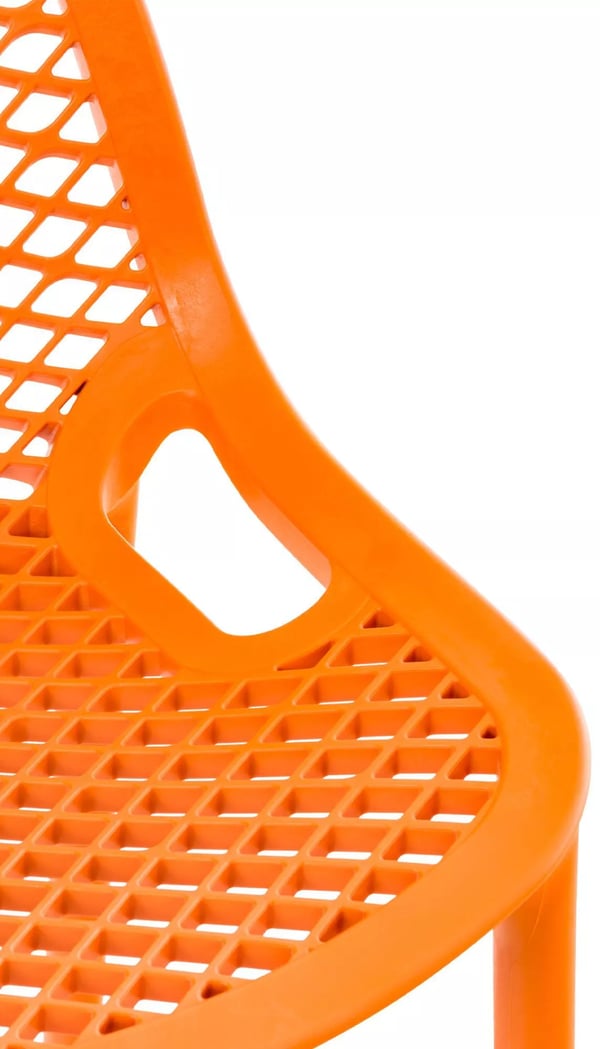 Sæt med 2 Air Udendørs Barstole - Orange Plast, Vejrbestandig, 160 kg Kapacitet
