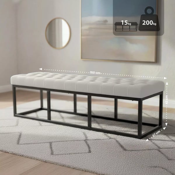 Polson Samettipenkki, Kerma/Mattamusta Metalli, 150 cm
