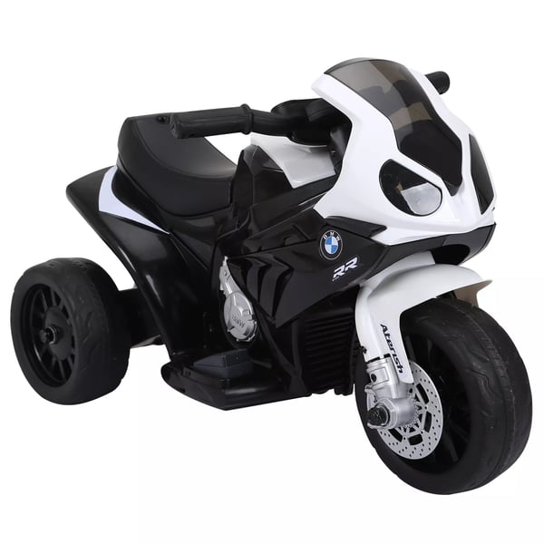 HOMCOM BMW S1000RR Elmotorcykel för barn - Officiellt licensierad, trehjuling, stål/PP, svart, 66x37x44 cm
