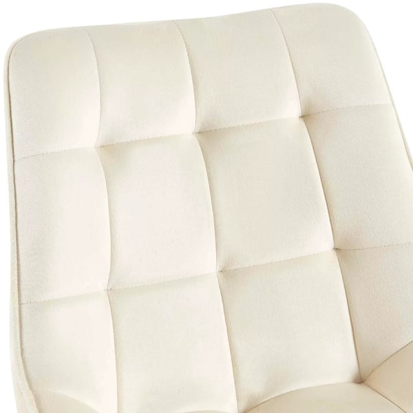 Colby fløjlsspisestol med matsort metalramme - creme