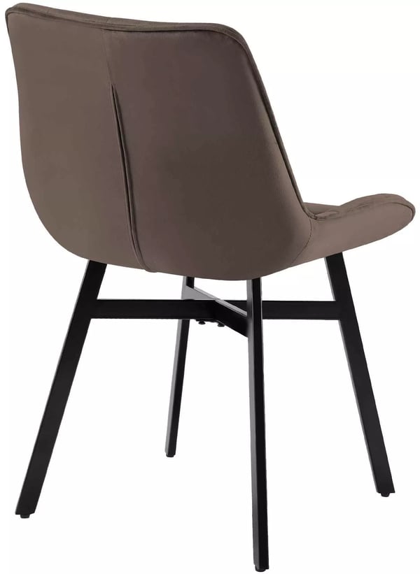 Ruokatuoli Colby, ruskea sametti, musta metalli, 61x54x83cm