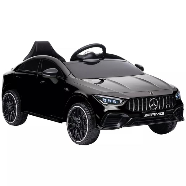 AIYAPLAY Børne Elbil Mercedes-AMG CLA 45 med Fjernbetjening, Musik, LED Lys, USB/MP3, Bakgear - Sort (3-6 år)