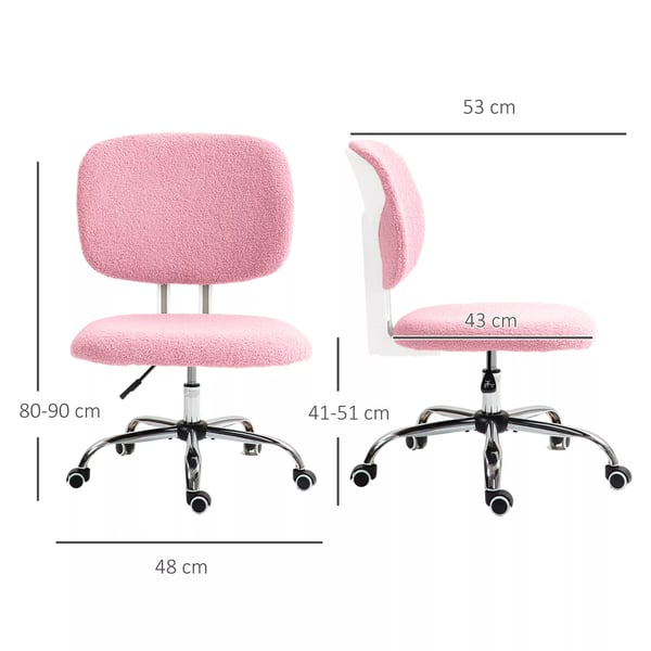 Vinsetto Kontorstol - Ergonomisk Skrivebordsstol, Hyjdejusterbar Computerstol, Drejestol, Blyd Plys (Polyester), Lyseryd