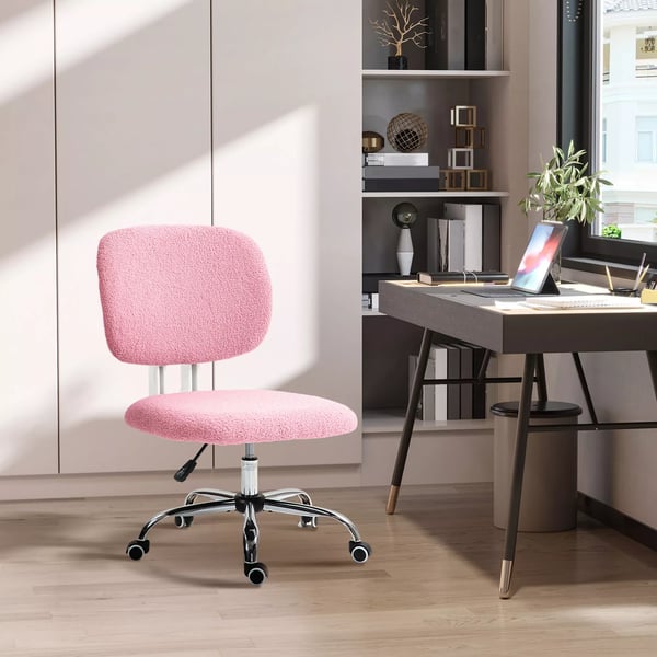 Vinsetto Kontorstol - Ergonomisk Skrivebordsstol, Hyjdejusterbar Computerstol, Drejestol, Blyd Plys (Polyester), Lyseryd