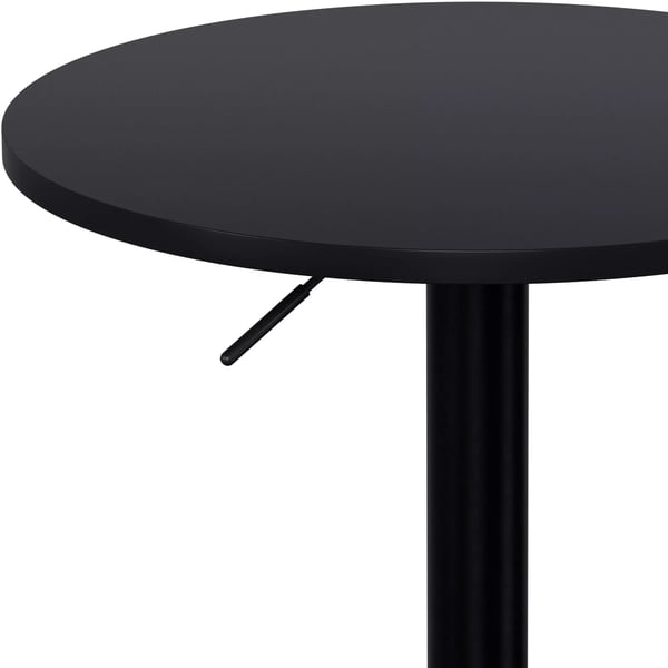 Xanten baaripöytä musta, säädettävä ja kääntyvä, MDF ja teräsrunko, 45cm