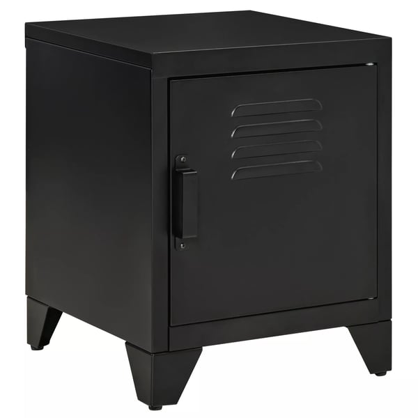 HOMCOM natbord natbord soveværelse sidebord med justerbar hylde dør natkommode industrielt design metal sort 50 x 40 x 47,5 cm