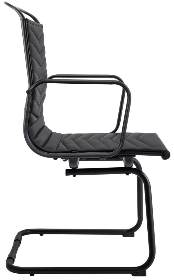 Tomkin Cantilever Stol Sort Kunstlæder med Metalramme