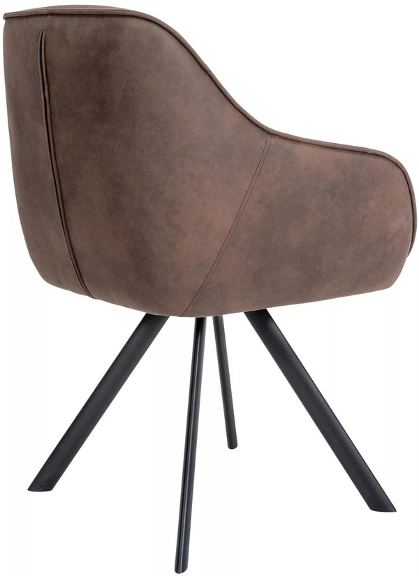 Russel Vintage Brun Matsalsstol med Metallram - 90 cm Hög