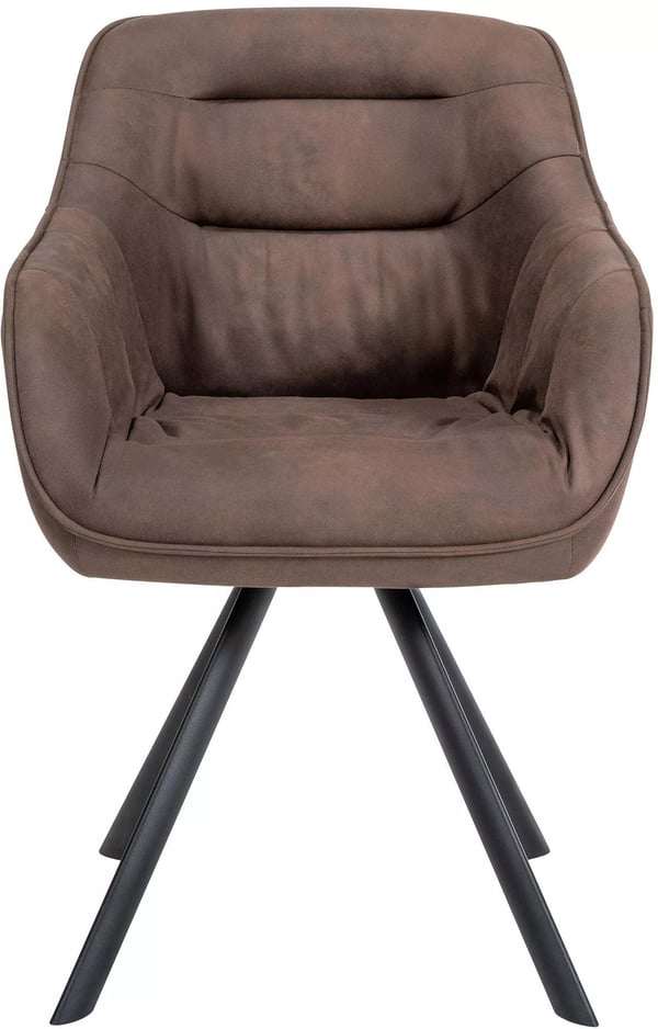 Russel Vintage Brun Matsalsstol med Metallram - 90 cm Hög