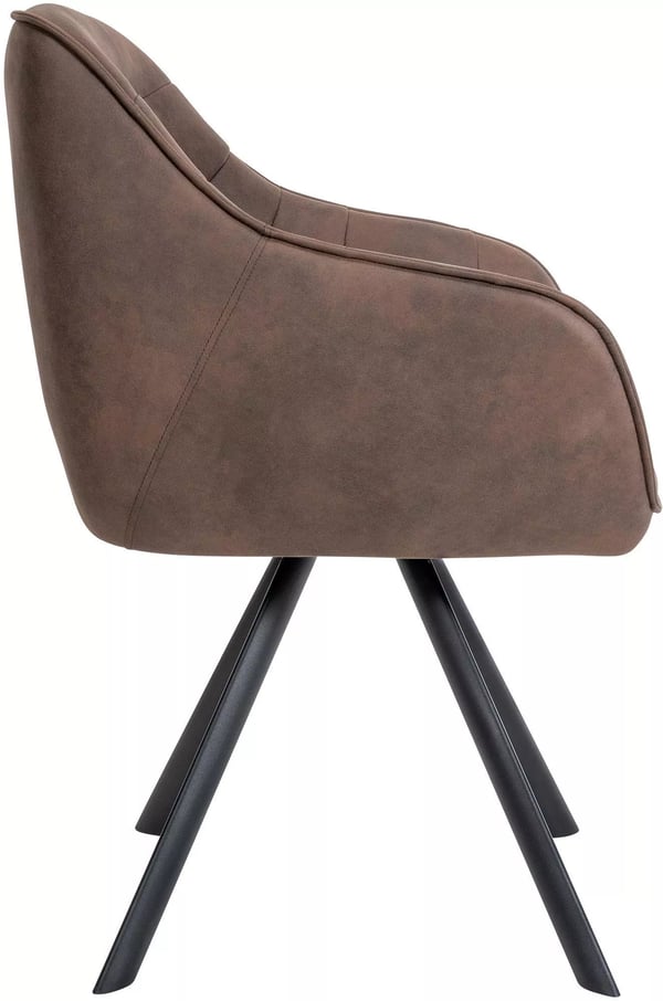 Russel Vintage Brun Matsalsstol med Metallram - 90 cm Hög