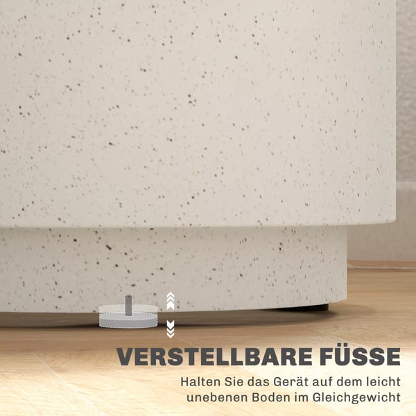 HOMCOM Sofabord i betonlook - Ø37 x 43 cm, Cremefarvet - Uorganisk malmpulver