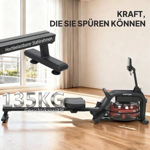 Vesisoutulaite teräsrunko, LCD, puhelinteline, 135kg, musta