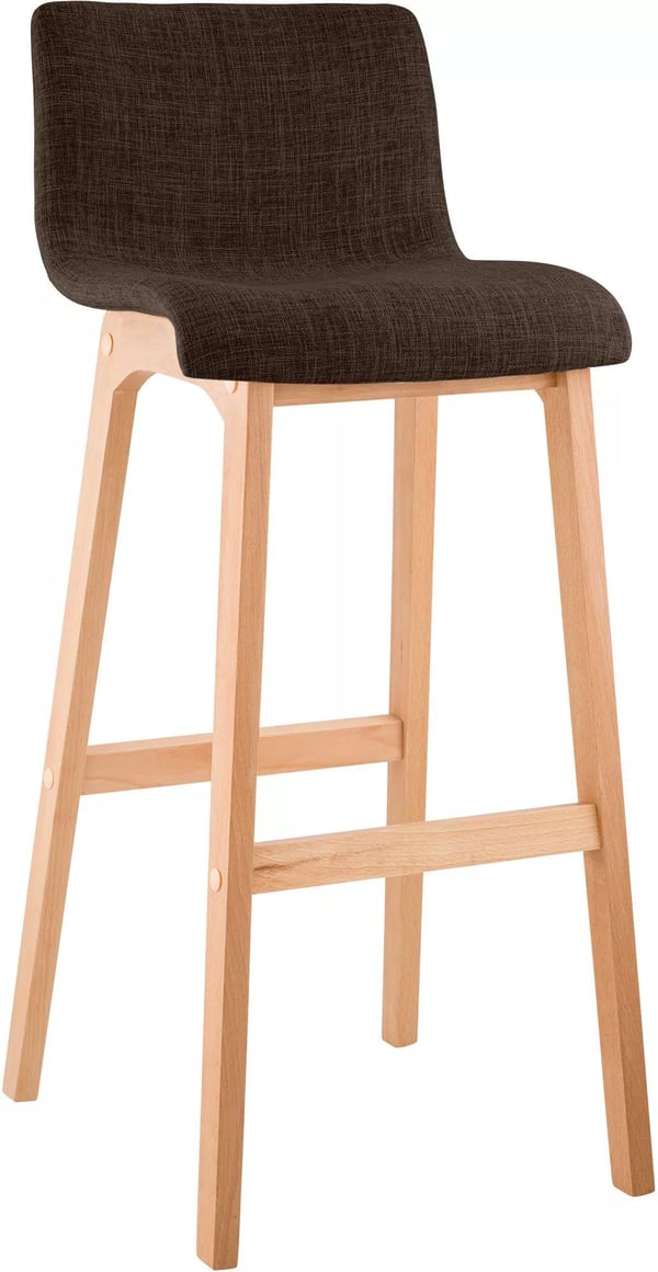 Hoover Barstol i Tyg - Brun med Ben i Naturträ