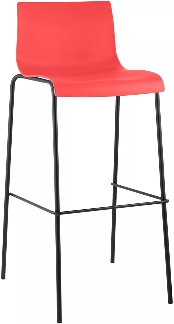 Baarijakkara Hoover Punainen Muovi Metalli Jalusta 4 Jalkaa Pinottava Ergonominen