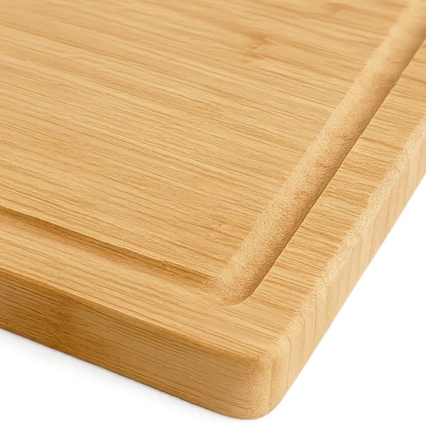 Bambu leikkuulauta mehuraiteella 45x30 cm - Natura, puu