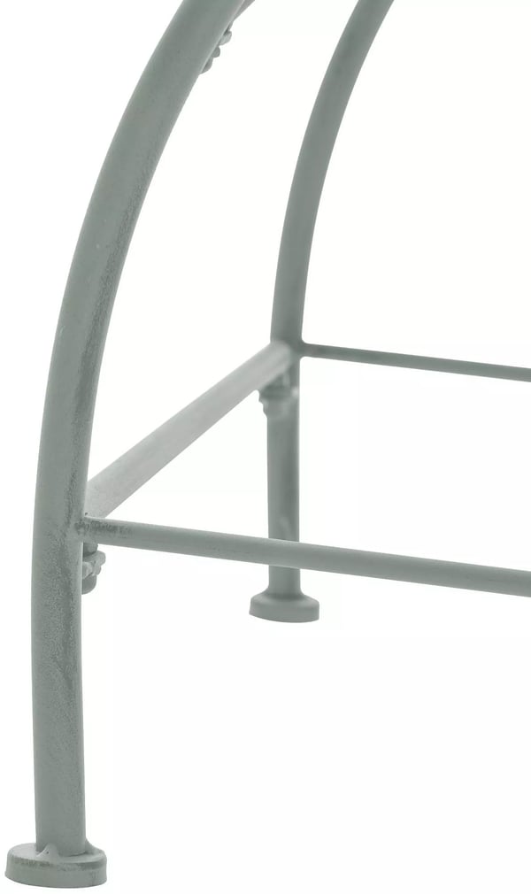 Sheela Antik Grøn Metal Havestol - Håndlavet Elegance, 10 kg, 60 x 48 x 88 cm