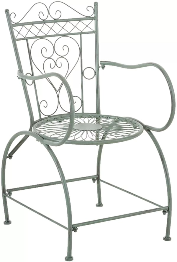 Sheela Antik Grøn Metal Havestol - Håndlavet Elegance, 10 kg, 60 x 48 x 88 cm Sheela Antik Grøn Metal Havestol - Håndlavet Elegance, 10 kg, 60 x 48 x 88 cm