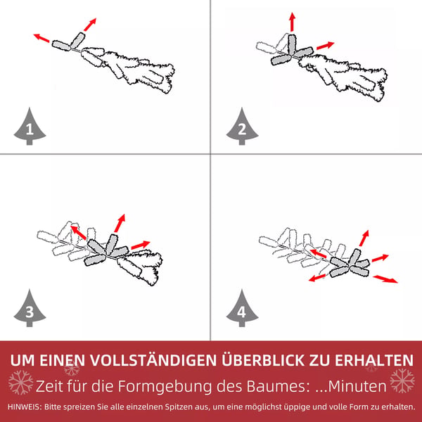 Konstgjord julgran, 120 cm konstgran med konstsnö, med 200 grenspetsar, fällbar med stativ, för julfest, inomhus, grön | Aosom