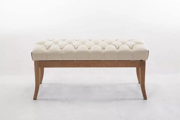 Penkki Ramses keinonahka antiikkivaalea 100 cm leveä, puujaloilla - Chesterfield tyyliin