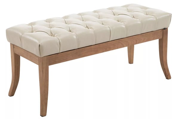 Penkki Ramses keinonahka antiikkivaalea 100 cm leveä, puujaloilla - Chesterfield tyyliin