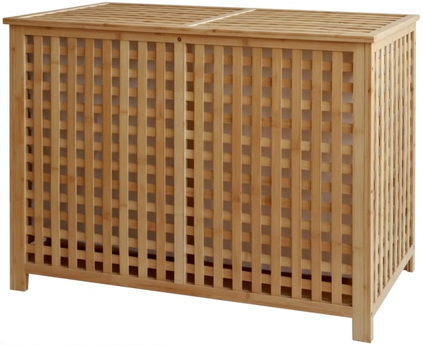 Dorothea Bambu Pyykkikori Natural Wood 2 pussia 95L Pesutupa Kylpyhuoneen Sisustus